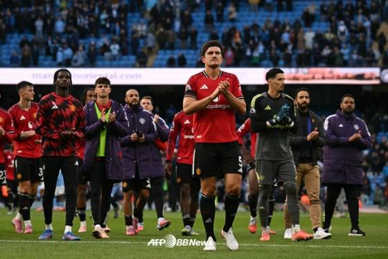 맨체스터 시티전 패배 후 맨체스터 유나이티드 선수단. /AFPBBNews=뉴스1