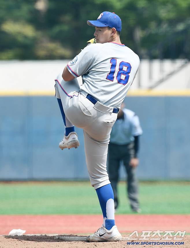 9일 서울 목동구장에서 열린 제80회 청룡기 고교야구선수권 대회 및 주말리그 왕중왕전 경기항공고와 경남고의 8강전. 경기항공고 선발투수 양우진이 투구하고 있다. 목동=정재근 기자 cjg@sportschosun.com/2025.7.9/