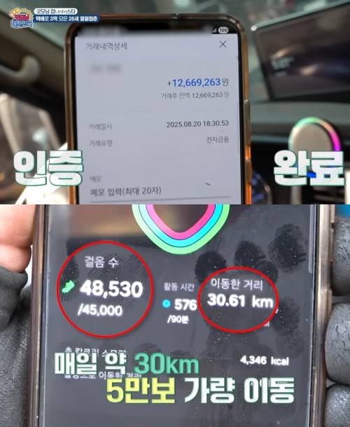 매일 약 30㎞, 5만보 가량을 이동한다는 정상빈씨는 한 달에 약 1200만원을 번다고 밝혔다. /유튜브 'KBS 교양'