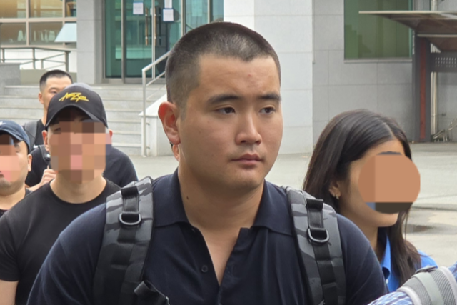 이재용 삼성그룹 회장의 장남 이지호 씨가 15일 창원시 진해구 진해기지사령부에 학사사관 후보생으로 입영하고 있다. 사진=삼성전자