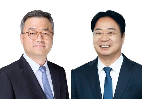 한국AI스마트체육미래포럼 공동대표를 맡은 전제철(왼쪽) 부산교육대학교 총장 후보자와 이재성 더불어민주당 부산시당 위원장. 포럼 제공