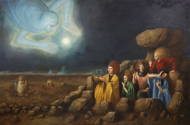 Alessandro Sicioldr, La Grande Notte (The Great Night), 2025, oil on linen, 200×300cm