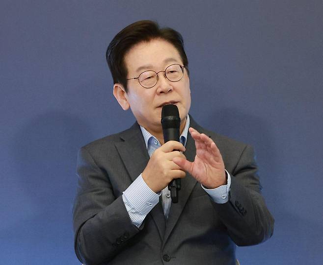 이재명 대통령이 17일 경기도 성남시 스타트업 스퀘어에서 열린 청년 스타트업 상상콘서트에서 발언하고 있다. 2025.09.17. [성남=뉴시스]