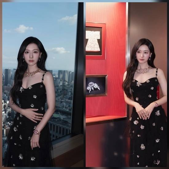 배우 김지원이 럭셔리 브랜드 행사장에서 우아한 자태를 뽐냈다. 사진=SNS