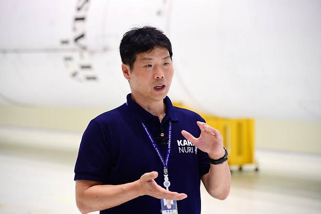 기자단에 설명하는 박종찬 단장 [항우연 제공. 재판매 및 DB 금지]