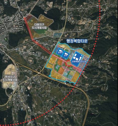 도 신청사와 행정복합타운 배치도 [강원도 제공.재판매 및 DB 금지]