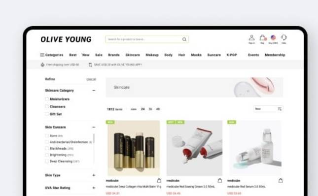 올리브영 글로벌몰/사진=올리브영 글로벌몰 홈페이지