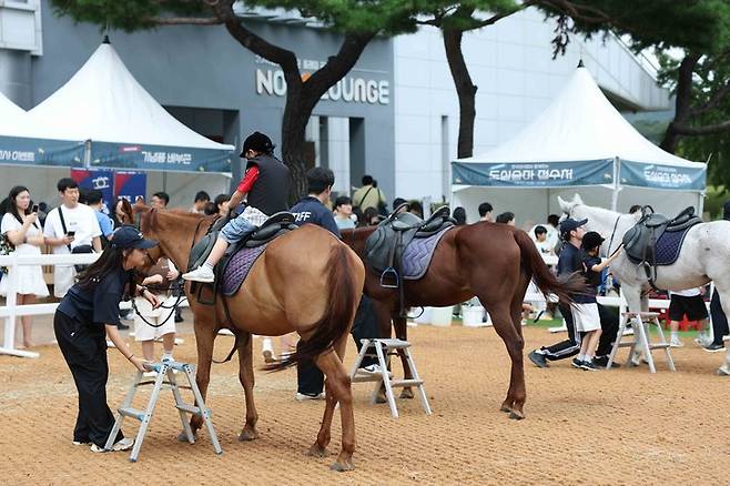지난 7일 코리아컵과 함께 진행된 도심승마축제의 한 장면.(사진 한국마사회 제공)