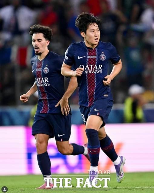 PSG의 이강인이 18일 아탈란타와 2025~2026 UCL 리그 페이즈 1라운드에서 후반 10분 교체멤버로 나서 35분 동안 활약하며 4-0 승리에 힘을 보탰다./PSG