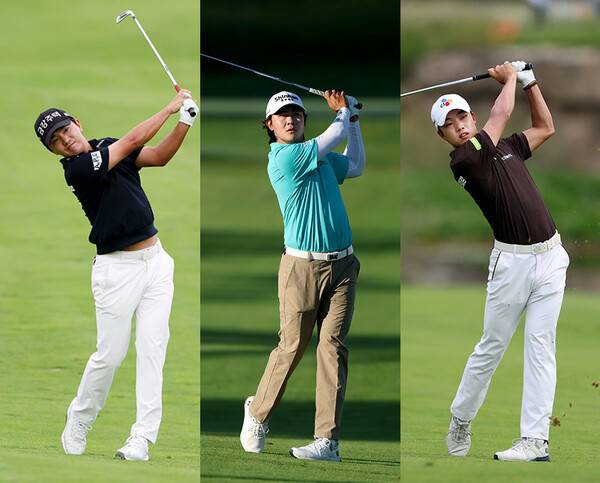 2025년 한국프로골프(KPGA) 투어 골프존 오픈에 출전하는 옥태훈, 김성현, 송민혁 프로. 사진제공=KPGA (사진을 무단으로 사용하지 마십시오.)