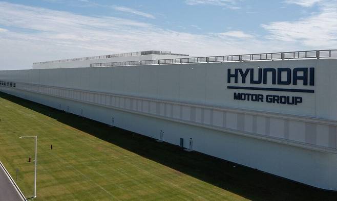 현대자동차그룹과 엘지에너지솔루션이 건설 중이던 메타플랜트 공장의 지난 9일 모습. AFP 연합뉴스