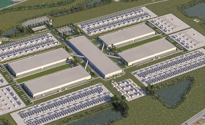 미국 루이지애나주(州)에 건설될 현대제철소 공장의 조감도[루이지애나州]