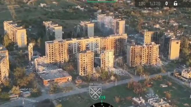 도네츠크주 포크로프스크에서 러시아군 공세로 파괴된 시가지. 출처=노보스티 돈바스