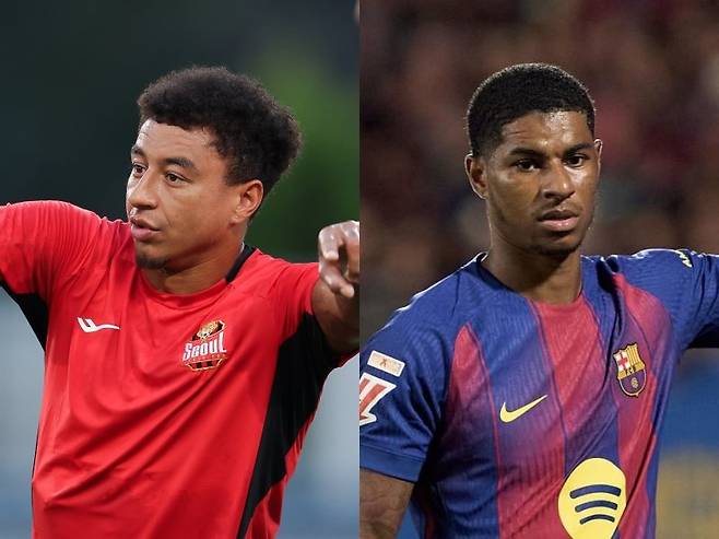 영국 매체 ‘골닷컴’은 17일(한국시간) 린가드(왼쪽)의 ACLE 첫 공격 포인트 기록을 주목했다. 반면, 스페인 매체 ‘바르사 블라우그라네스’는 린가드의 친구인 마커스 래시포드가 아직도 FC바르셀로나에서 자리를 잡지 못한다고 평가했다. 사진제공｜한국프로축구연맹·파브리시오 로마노 페이스북