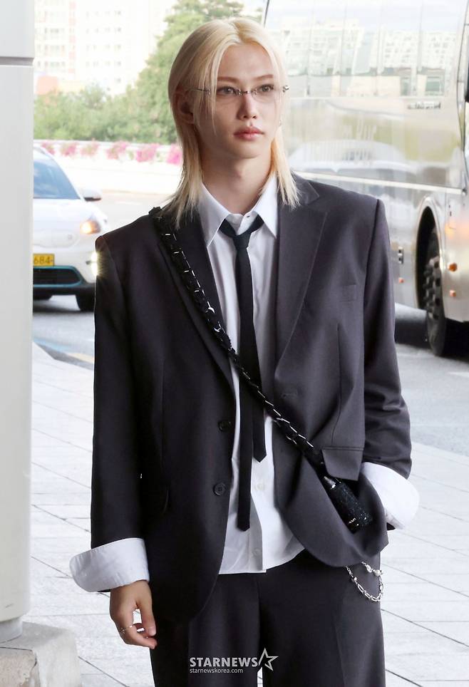 그룹 스트레이키즈(Stray Kids) 필릭스가 일본 도쿄 일정 차 17일 오후 김포국제공항을 통해 출국하고 있다. 2025.09.17 /사진=임성균 tjdrbs23@