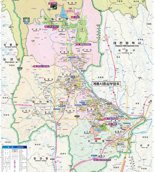 계룡시 행정지도. 계룡시 제공