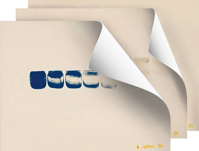 위작 논란이 된 이우환 화백의 ‘점으로부터 No.800298’.