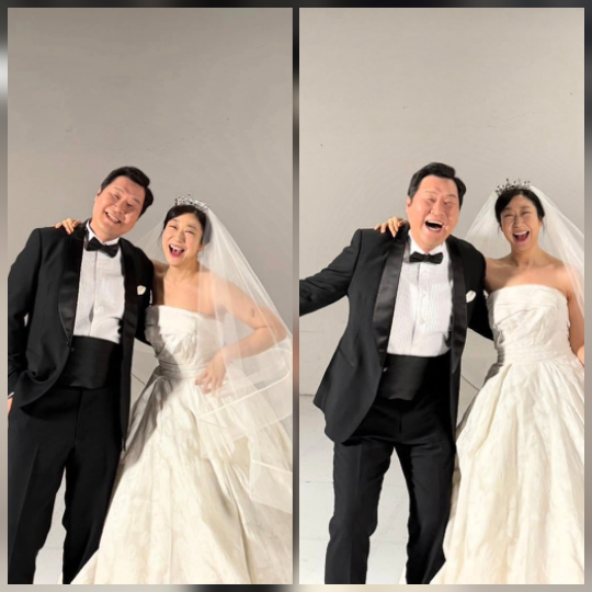 라미란이 유쾌한 웨딩사진을 공개하며 근황을 전했다.사진=라미란 SNS