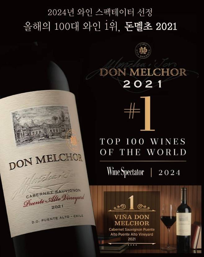 돈 멜초 2021 와인 스펙테이터 톱 100 와인 1위 선정.&nbsp;