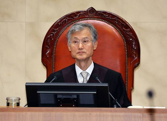 조희대 대법원장이 18일 서울 서초구 대법원에서 열린 전원합의체에 참석해 있다. 2025.9.18 연합뉴스