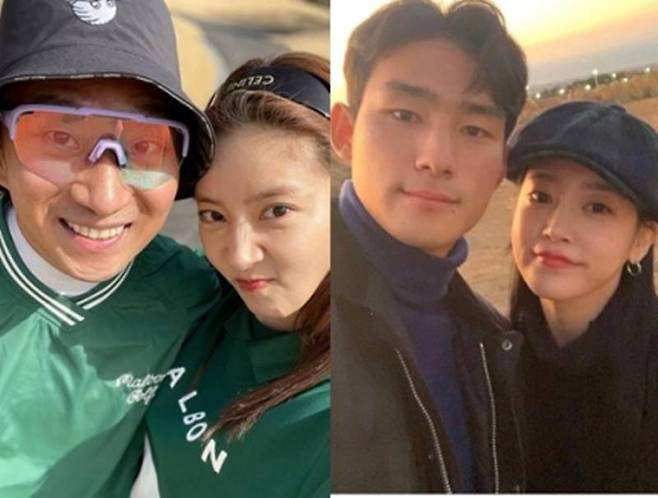 ▲ 이규혁-손담비(왼쪽), 조유민-티아라 출신 소연. 출처| 손담비, 소연 SNS