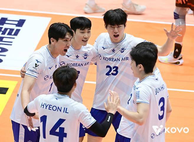 대한항공 선수단(사진=한국배구연맹 제공/연합뉴스)