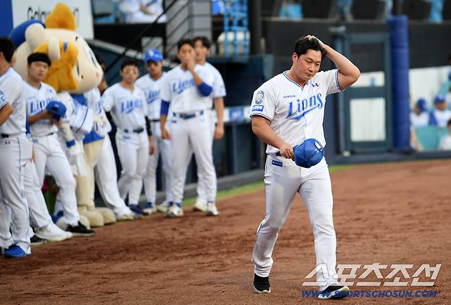 11일 대구 라이온즈파크에서 열린 삼성 라이온즈와 SSG 랜더스의 경기를 앞두고 오승환 은퇴 투어가 진행됐다. 대구=박재만 기자 pjm@sportschosun.com/2025.09.11/