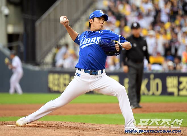 20일 잠실구장에서 열린 LG 트윈스와 삼성 라이온즈의 경기. 삼성 원태인이 역투하고 있다. 잠실=박재만 기자 pjm@sportschosun.com/2025.09.20/