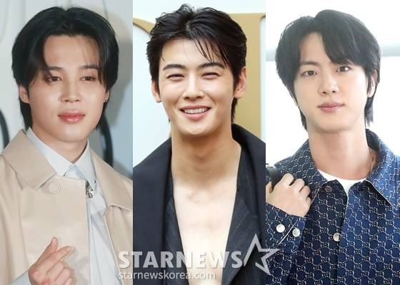 방탄소년단 지민, 아스트로 차은우, 방탄소년단 진 /사진=스타뉴스