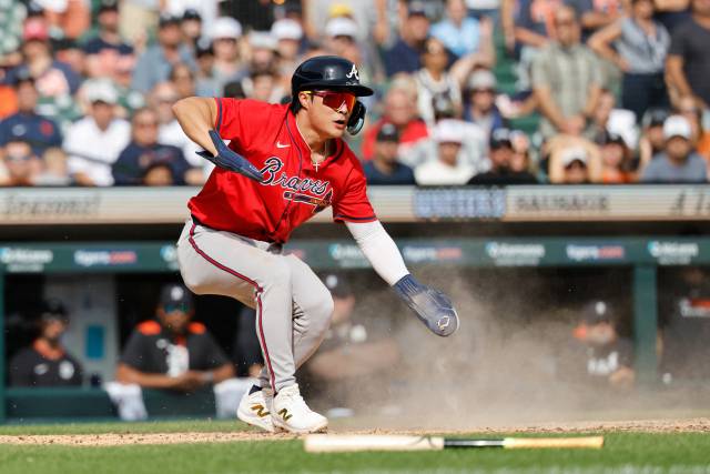 애틀랜타 브레이브스에서 뛰고 있는 김하성의 주루 모습. 연합뉴스