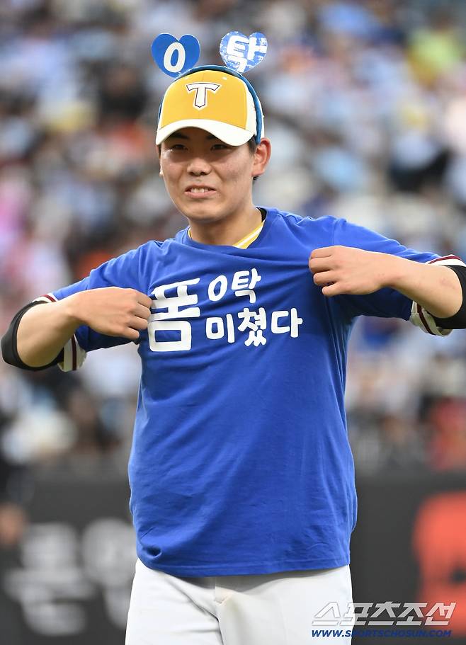 12일 대전 한화생명볼파크에서 열린 2025 KBO 올스타전, 성영탁이 퍼포먼스를 선보이고 있다. 대전=허상욱 기자wook@sportschosun.com/2025.07.12/