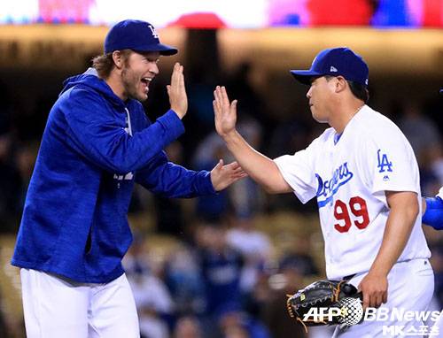 커쇼와 류현진. 사진=ⓒAFPBBNews = News1