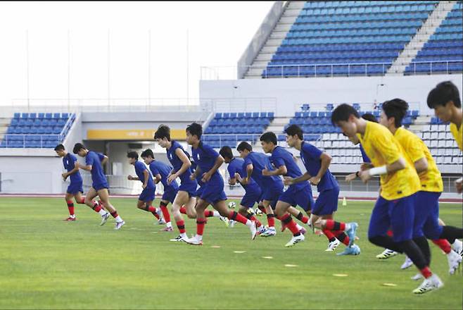 9월27일 칠레에서 개막하는 2025 U-20 월드컵에 출전하는 대한민국 대표팀이 이창원 감독의 지휘 아래 맹훈련에 임하고 있다. ⓒ대한축구협회