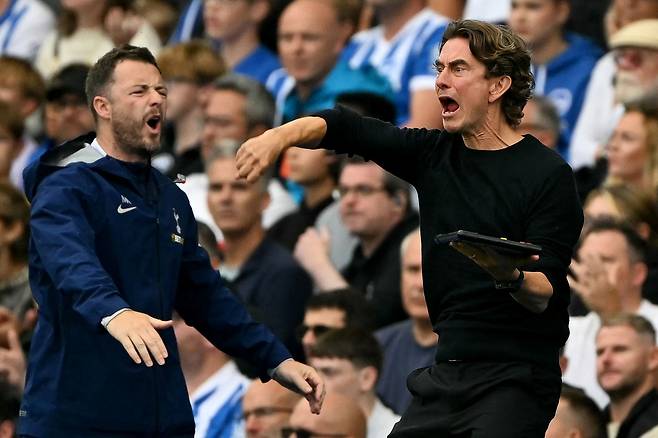 2025-2026시즌 프리미어리그 5R 분노하는 토마스 프랭크 토트넘 감독. AFP연합뉴스