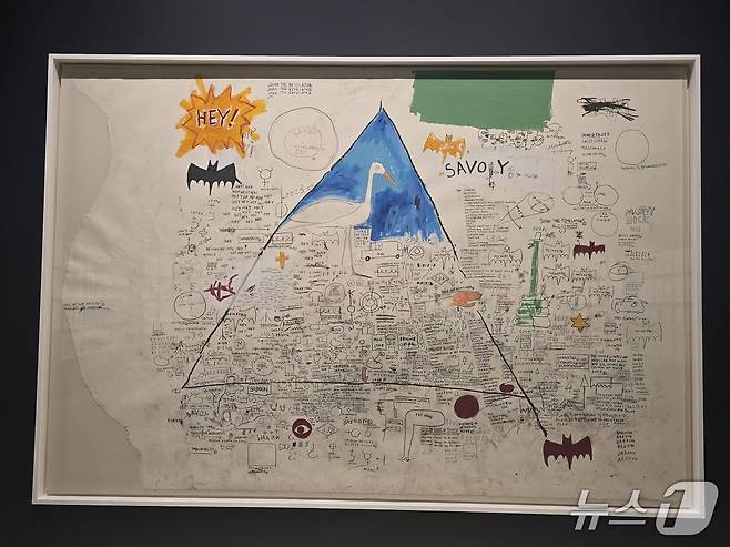 장 미셸 바스키아의 특별전 '장 미셸 바스키아: 과거와 미래를 잇는 상징적 기호들' 전시 전경. ⓒ 뉴스1 김정한 기자