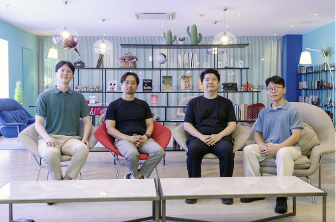 왼쪽부터 울산과학기술원(UNIST)&nbsp;양상진 연구원, 양창덕 교수, 고려대 민한울 교수, 김기훈 연구원. UNIST&nbsp;제공