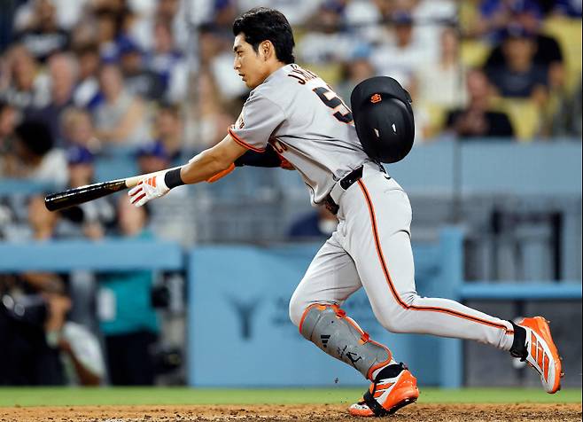 <yonhap photo-3885="">이정후가 21일 멀티히트를 기록하며 탄 상승세를 이어가지 못했다. 22일 LA 다저스전에서 4타수 무안타로 침묵했다. Ronald Martinez/Getty Images/AFP (Photo by RONALD MARTINEZ / GETTY IMAGES NORTH AMERICA / Getty Images via AFP)/2025-09-19 14:03:28/ <저작권자 ⓒ 1980-2025 ㈜연합뉴스. 무단 전재 재배포 금지, AI 학습 및 활용 금지></yonhap>