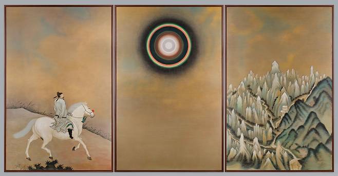 해남 땅끝순례문학관에 전시된 로랑 그라소의 '과거에 대한 고찰'.