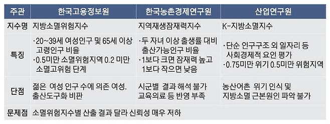 지방 소멸 지수 문제점