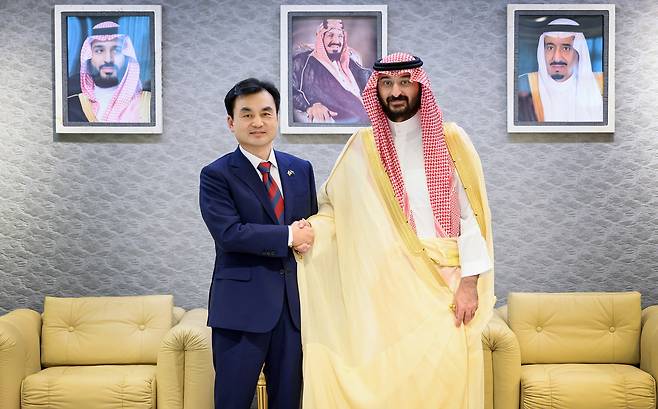 안규백 국방부 장관, 사우디 국가방위부 장관과 회담 [국방부 제공]