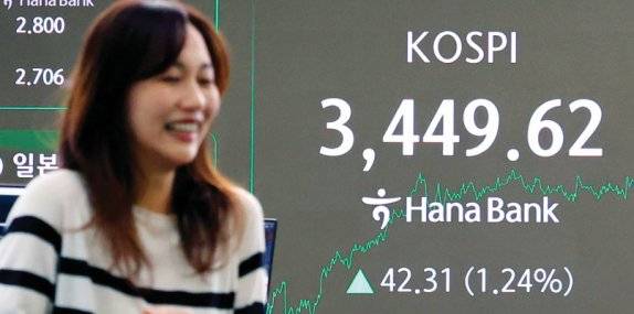 코스피는 9월 16일 3449.62로 마감했다.&nbsp;뉴스1&nbsp;
