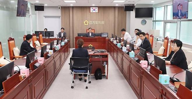 지난해 7월 4일 개최된 경기도의회 제376회 임시회 제1차 윤리특별위원회의 모습. 사진=경기도의회