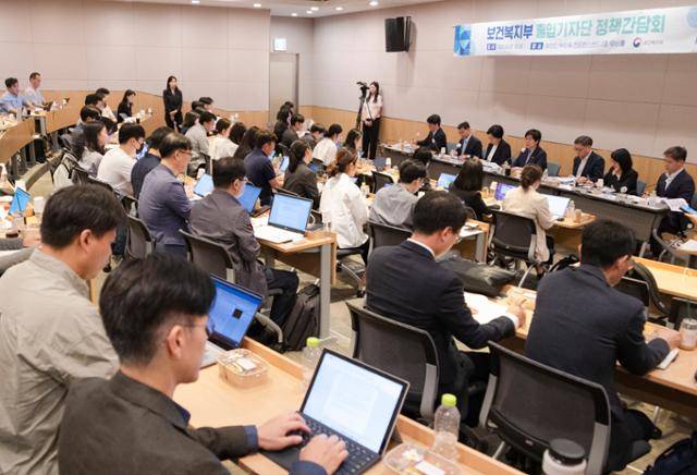 정은경 보건복지부 장관이 22일 서울 여의도 전경련 회관에서 기자간담회를 하고 있다. 보건복지부 제공