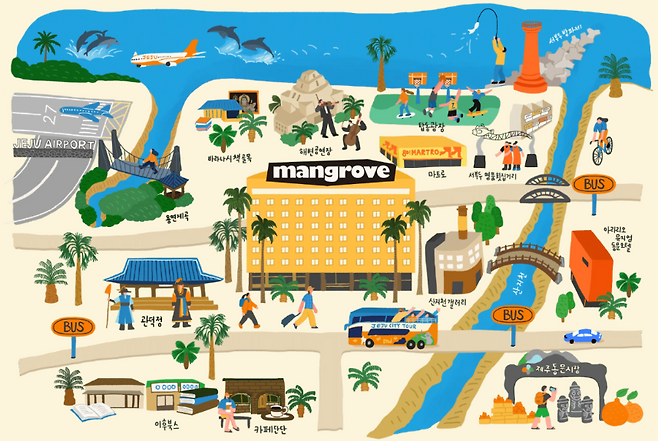 맹그로즈 제주시티를 중심으로 한 원도심 일대 지도. (홈페이지)