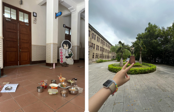 대만 타이베이 중산여고 학생들이 소셜미디어에 올린 '점심 봉기' 사진들. 스레드 캡처