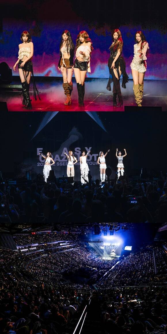 그룹 르세라핌이 23일(현지 시간) 멕시코시티 공연을 끝으로 '2025 LE SSERAFIM TOUR EASY CRAZY HOT IN NORTH AMERICA' 대장정을 마무리했다. 이번 북미 투어는 르세라핌의 글로벌 인기를 더욱 확장하는 중요한 발판이 됐다는 평이다./쏘스뮤직