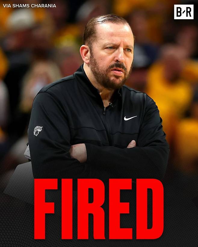 지난 6월 뉴욕에서 경질된 탐 티보듀 감독. 사진=블리처리포트 SNS