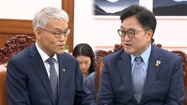 천대엽 법원행정처장 만난 우원식 국회의장