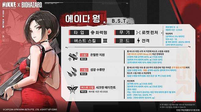 ▲ 에이다의 스킬 소개