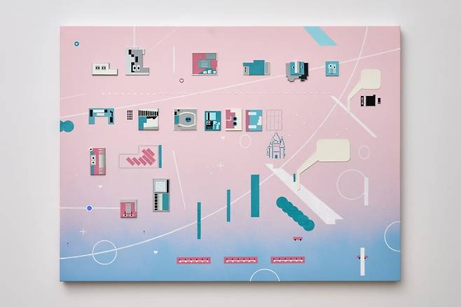 추미림, Sweet Section, 2020, 종이 배접 판넬에 아크릴,종이콜라주, 160x120cm(80x60(4ea)). /라니서울